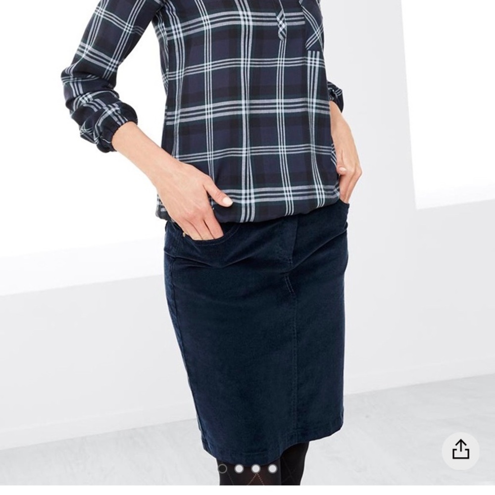 Limited Tchibo Dark Blue Corduroy Pencil Skirt